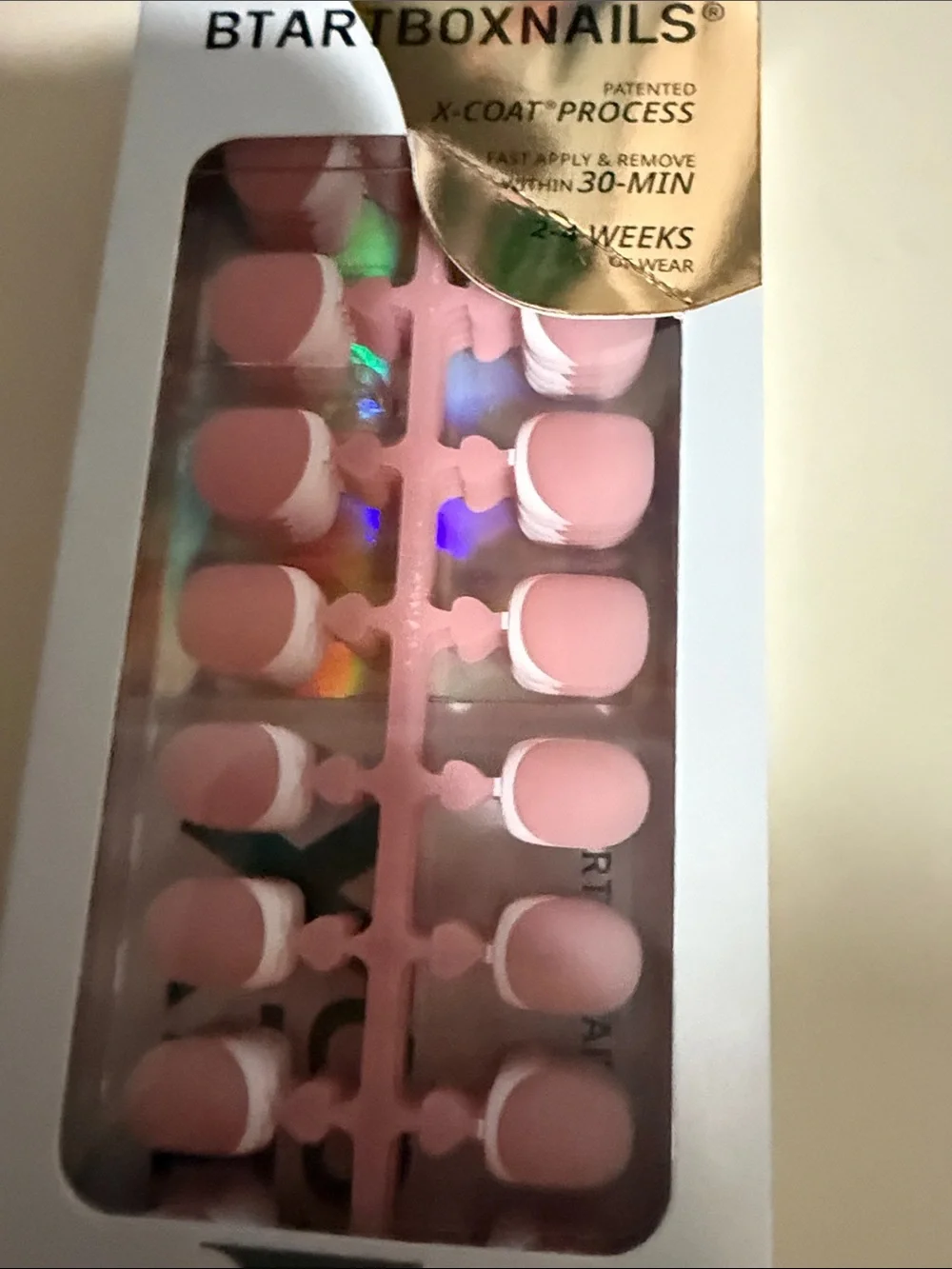 Pink Press-On X Coat Tips - Ready-to-Wear Women’s Nails